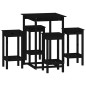 vidaXL 5-tlg. Bar-Set Schwarz Massivholz Kiefer vidaXL 5-tlg. Bar-Set Schwarz Massivholz Kiefer