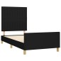 vidaXL Bettgestell mit Kopfteil Schwarz 90x190 cm Stoff vidaXL Bettgestell mit Kopfteil Schwarz 90x190 cm Stoff