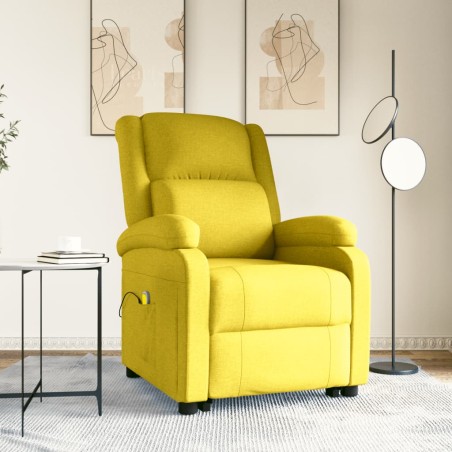 vidaXL Massagesessel mit Aufstehhilfe Hellgelb Stoff
