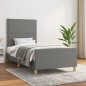 vidaXL Bettgestell mit Kopfteil Dunkelgrau 100x200 cm Stoff vidaXL Bettgestell mit Kopfteil Dunkelgrau 100x200 cm Stoff
