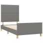 vidaXL Bettgestell mit Kopfteil Dunkelgrau 100x200 cm Stoff vidaXL Bettgestell mit Kopfteil Dunkelgrau 100x200 cm Stoff