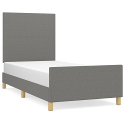 vidaXL Bettgestell mit Kopfteil Dunkelgrau 80x200 cm Stoff