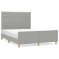 vidaXL Bettgestell mit Kopfteil Hellgrau 140x190 cm Stoff vidaXL Bettgestell mit Kopfteil Hellgrau 140x190 cm Stoff