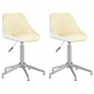 Esszimmerstühle 2 Stk. Drehbar Creme und Weiß Kunstleder Esszimmerstühle 2 Stk. Drehbar Creme und Weiß Kunstleder