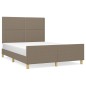 vidaXL Bettgestell mit Kopfteil Taupe 140x190 cm Stoff vidaXL Bettgestell mit Kopfteil Taupe 140x190 cm Stoff