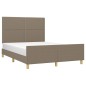 vidaXL Bettgestell mit Kopfteil Taupe 140x190 cm Stoff vidaXL Bettgestell mit Kopfteil Taupe 140x190 cm Stoff