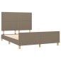 vidaXL Bettgestell mit Kopfteil Taupe 140x190 cm Stoff vidaXL Bettgestell mit Kopfteil Taupe 140x190 cm Stoff