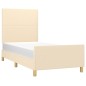 vidaXL Bettgestell mit Kopfteil Creme 90x190 cm Stoff vidaXL Bettgestell mit Kopfteil Creme 90x190 cm Stoff