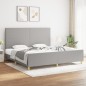 vidaXL Bettgestell mit Kopfteil Hellgrau 200x200 cm Stoff vidaXL Bettgestell mit Kopfteil Hellgrau 200x200 cm Stoff