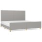 vidaXL Bettgestell mit Kopfteil Hellgrau 200x200 cm Stoff vidaXL Bettgestell mit Kopfteil Hellgrau 200x200 cm Stoff