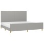 vidaXL Bettgestell mit Kopfteil Hellgrau 200x200 cm Stoff vidaXL Bettgestell mit Kopfteil Hellgrau 200x200 cm Stoff