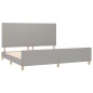 vidaXL Bettgestell mit Kopfteil Hellgrau 200x200 cm Stoff vidaXL Bettgestell mit Kopfteil Hellgrau 200x200 cm Stoff