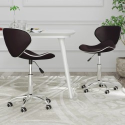 vidaXL Esszimmerstühle 2 Stk. Drehbar Braun Kunstleder