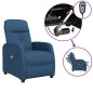 vidaXL Elektrischer Massagesessel Blau Stoff vidaXL Elektrischer Massagesessel Blau Stoff