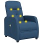 vidaXL Elektrischer Massagesessel Blau Stoff vidaXL Elektrischer Massagesessel Blau Stoff