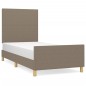 vidaXL Bettgestell mit Kopfteil Taupe 90x200 cm Stoff vidaXL Bettgestell mit Kopfteil Taupe 90x200 cm Stoff
