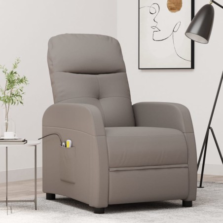 vidaXL Massagesessel mit Aufstehhilfe Taupe Stoff