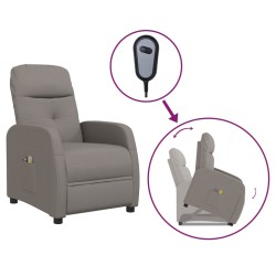 vidaXL Massagesessel mit Aufstehhilfe Taupe Stoff