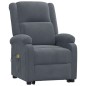 vidaXL Massagesessel mit Aufstehhilfe Dunkelgrau Samt vidaXL Massagesessel mit Aufstehhilfe Dunkelgrau Samt