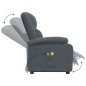 vidaXL Massagesessel mit Aufstehhilfe Dunkelgrau Samt vidaXL Massagesessel mit Aufstehhilfe Dunkelgrau Samt