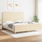vidaXL Bettgestell mit Kopfteil Creme 180x200 cm Stoff vidaXL Bettgestell mit Kopfteil Creme 180x200 cm Stoff