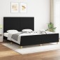 vidaXL Bettgestell mit Kopfteil Schwarz 180x200 cm Stoff
