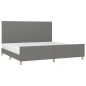 vidaXL Bettgestell mit Kopfteil Dunkelgrau 200x200 cm Stoff vidaXL Bettgestell mit Kopfteil Dunkelgrau 200x200 cm Stoff