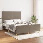 vidaXL Bettgestell mit Kopfteil Taupe 140x200 cm Stoff vidaXL Bettgestell mit Kopfteil Taupe 140x200 cm Stoff