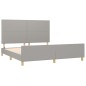 vidaXL Bettgestell mit Kopfteil Hellgrau 160x200 cm Stoff vidaXL Bettgestell mit Kopfteil Hellgrau 160x200 cm Stoff