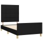 vidaXL Bettgestell mit Kopfteil Schwarz 90x190 cm Stoff vidaXL Bettgestell mit Kopfteil Schwarz 90x190 cm Stoff