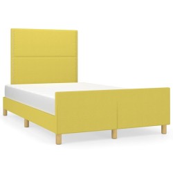 vidaXL Bettgestell mit Kopfteil Grün 120x200 cm Stoff