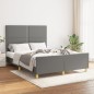 vidaXL Bettgestell mit Kopfteil Dunkelgrau 140x200 cm Stoff vidaXL Bettgestell mit Kopfteil Dunkelgrau 140x200 cm Stoff