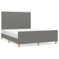 vidaXL Bettgestell mit Kopfteil Dunkelgrau 140x190 cm Stoff vidaXL Bettgestell mit Kopfteil Dunkelgrau 140x190 cm Stoff