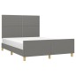 vidaXL Bettgestell mit Kopfteil Dunkelgrau 140x190 cm Stoff vidaXL Bettgestell mit Kopfteil Dunkelgrau 140x190 cm Stoff