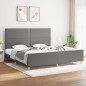 vidaXL Bettgestell mit Kopfteil Dunkelgrau 200x200 cm Stoff vidaXL Bettgestell mit Kopfteil Dunkelgrau 200x200 cm Stoff