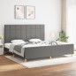 vidaXL Bettgestell mit Kopfteil Dunkelgrau 200x200 cm Stoff vidaXL Bettgestell mit Kopfteil Dunkelgrau 200x200 cm Stoff