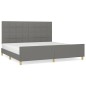 vidaXL Bettgestell mit Kopfteil Dunkelgrau 200x200 cm Stoff vidaXL Bettgestell mit Kopfteil Dunkelgrau 200x200 cm Stoff