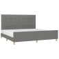vidaXL Bettgestell mit Kopfteil Dunkelgrau 200x200 cm Stoff vidaXL Bettgestell mit Kopfteil Dunkelgrau 200x200 cm Stoff