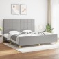 vidaXL Bettgestell mit Kopfteil Hellgrau 200x200 cm Stoff vidaXL Bettgestell mit Kopfteil Hellgrau 200x200 cm Stoff
