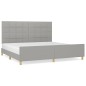 vidaXL Bettgestell mit Kopfteil Hellgrau 200x200 cm Stoff vidaXL Bettgestell mit Kopfteil Hellgrau 200x200 cm Stoff