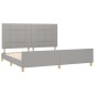vidaXL Bettgestell mit Kopfteil Hellgrau 200x200 cm Stoff vidaXL Bettgestell mit Kopfteil Hellgrau 200x200 cm Stoff