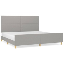 vidaXL Bettgestell mit Kopfteil Hellgrau 200x200 cm Stoff
