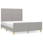 vidaXL Bettgestell mit Kopfteil Hellgrau 140x200 cm Stoff vidaXL Bettgestell mit Kopfteil Hellgrau 140x200 cm Stoff