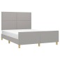 vidaXL Bettgestell mit Kopfteil Hellgrau 140x200 cm Stoff vidaXL Bettgestell mit Kopfteil Hellgrau 140x200 cm Stoff