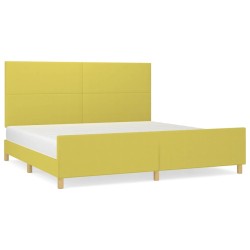 vidaXL Bettgestell mit Kopfteil Grün 200x200 cm Stoff