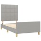 vidaXL Bettgestell mit Kopfteil Hellgrau 90x190 cm Stoff vidaXL Bettgestell mit Kopfteil Hellgrau 90x190 cm Stoff