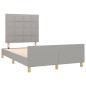 vidaXL Bettgestell mit Kopfteil Hellgrau 120x200 cm Stoff vidaXL Bettgestell mit Kopfteil Hellgrau 120x200 cm Stoff