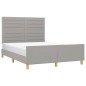 vidaXL Bettgestell mit Kopfteil Hellgrau 140x200 cm Stoff vidaXL Bettgestell mit Kopfteil Hellgrau 140x200 cm Stoff