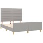 vidaXL Bettgestell mit Kopfteil Hellgrau 140x200 cm Stoff vidaXL Bettgestell mit Kopfteil Hellgrau 140x200 cm Stoff