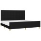 vidaXL Bettgestell mit Kopfteil Schwarz 200x200 cm Stoff vidaXL Bettgestell mit Kopfteil Schwarz 200x200 cm Stoff